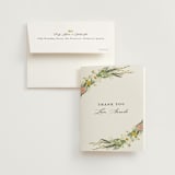 "Organic Florals" - Bridal Shower Thank You Cards in Blush by Susan Moyal - Card with Envelope