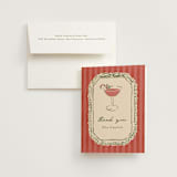 "Cheers To You" - Bridal Shower Thank You Cards in Candy Cane by Susan Zinader - Card with Envelope