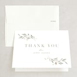 "Leafy Crown" - Bridal Shower Thank You Cards in Petal by Kristie Kern - Front