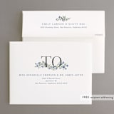 "Coneflower Garland" - Bridal Shower Thank You Cards in Periwinkle by Kate Ahn - FREE Recipient Addressing