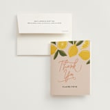 "Lemonade" - Bridal Shower Thank You Cards in Blush by That Girl Press - Card with Envelope