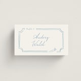 "Organic frame" - Place Cards - Vegetarian in Marine by Creo Study - Front with Free Guest Printing