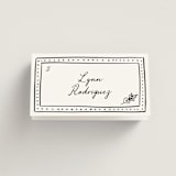 "Sketched Frame" - Place Cards - Vegetarian in Onyx by Erin Deegan - Folded with Free Guest Printing