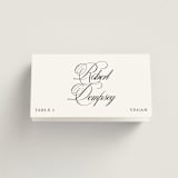 "Calligraphy" - Place Cards - Vegetarian in Ink by Megan Davis - Folded with Free Guest Printing