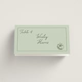 "Olive" - Place Cards - Vegetarian in Mint by Sherley Ferreira - Folded with Free Guest Printing