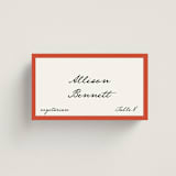 "Juniper" - Place Cards - Vegetarian in Strawberry by Kelly Watkins - Front