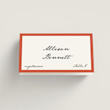 "Juniper" - Place Cards - Vegetarian in Strawberry by Kelly Watkins - Folded with Free Guest Printing