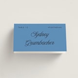 "Santorini" - Place Cards - Vegetarian in Cerulean by Morgan Kendall - Folded with Free Guest Printing