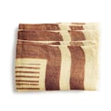 "Oak Stripes Brown Linen Scarf" - Pashminas in brown by Anjali Purohit