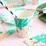 "Tropicale 9 oz Cups" - Party Cups in green by Jollity and Co