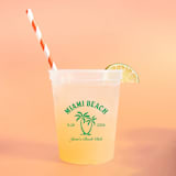"Bachelorette Beach Party Palm Breeze Cup, Plastic Stadium Cup, set of 50" - Party Cups in clear by ForYourParty