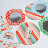 "Princess Party Cups - Stripes and Mirrors (x12)" - Party Cups in multicolor by POP Party Supplies