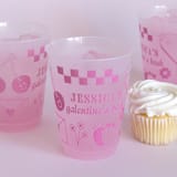 "Valentine's Galentine's Bash Frosted Plastic Cup, set of 50" - Party Cups in multicolor by ForYourParty