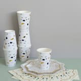 "Terrazzo Paper Cups (8)" - Party Cups in white by MA FÊTE