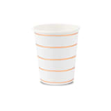 "Rose Gold Frenchie Stripes 9 oz Cups - Pack of 8" - Party Cups in brown by Jollity and Co