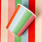 "Striped Paper Cups (x 12) - Striped Collection" - Party Cups in multicolor by POP Party Supplies