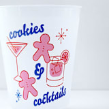 "Cookies and Cocktails Holiday Frosted Plastic Cups, Pack of 12" - Party Cups in multicolor by ForYourParty