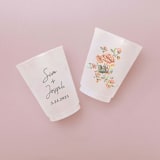 "Custom Ornate Floral Frosted Plastic Cup, set of 50" - Party Cups in multicolor by ForYourParty