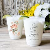 "Custom Ornate Floral Frosted Plastic Cup, set of 50" - Party Cups in multicolor by ForYourParty