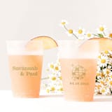 "Custom Retro Wedding Disco Ball Frosted Plastic Cup, set of 50" - Party Cups in beige by ForYourParty