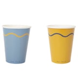 "Signature Paper Cups, Blue & Yellow (8)" - Party Cups in multicolor by MA FÊTE