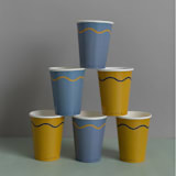 "Signature Paper Cups, Blue & Yellow (8)" - Party Cups in multicolor by MA FÊTE