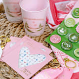 "Camp Bachelorette Postcard Flex Cups - Set of 12" - Party Cups in pink by Jollity and Co