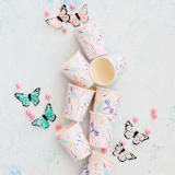"Flutter 9 oz Cups - Pack of 8" - Party Cups in multicolor by Jollity and Co