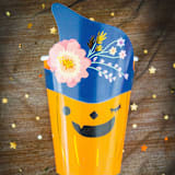 "Pumpkin Paper Cups With a Hat Sleeve - Pack of 8" - Party Cups in orange by MA FÊTE