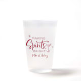 "Custom Making Spirits Bright Frosted Plastic Cup, set of 50" - Party Cups in red by ForYourParty