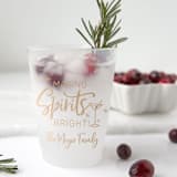 "Custom Making Spirits Bright Frosted Plastic Cup, set of 50" - Party Cups in red by ForYourParty