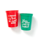 "Holiday Naughty and Nice Cup Pack, 16oz Stadium Cup, Pack of 12" - Party Cups in multicolorassorted-colors by ForYourParty