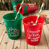 "Holiday Naughty and Nice Cup Pack, 16oz Stadium Cup, Pack of 12" - Party Cups in multicolorassorted-colors by ForYourParty