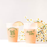 "Better Together Bow Wedding Frosted Plastic Cup, set of 50" - Party Cups in natural by ForYourParty