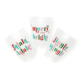 "Jingle and Mingle Christmas Party Frosted Plastic Cups, Pack of 12" - Party Cups in multicolorassorted-colors by ForYourParty