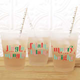 "Jingle and Mingle Christmas Party Frosted Plastic Cups, Pack of 12" - Party Cups in multicolorassorted-colors by ForYourParty