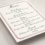 "Handwritten" - Party Menus in Wine by Cass Loh - Detail