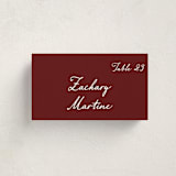 "Handwritten" - Party Place Cards in Wine by Cass Loh - Front with Free Guest Printing