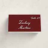 "Handwritten" - Party Place Cards in Wine by Cass Loh - Folded with Free Guest Printing