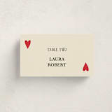 "Red Hearts" - Party Place Cards in Champagne by Helena Vitto - Front with Free Guest Printing