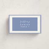 "Little Trees" - Party Place Cards in Provincial Blue by Corinne Malesic - Front with Free Guest Printing