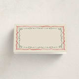 "Ribbon Stripe Holiday" - Party Place Cards in Candy Apple by Chris Griffith - Blank Front
