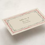 "Ribbon Stripe Holiday" - Party Place Cards in Candy Apple by Chris Griffith - Detail