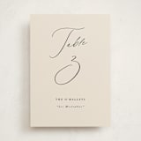 "Scripted Names" - Party Table Numbers in Ecru by Hooray Creative - Front