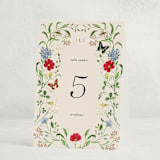 "Wild meadow" - Party Table Numbers in Elder Flower by Sarah Knight - Folded