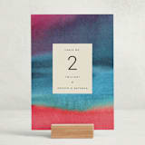 "At Dusk" - Party Table Numbers in Sunset by Sumak Studio - Displayed (stand not included)