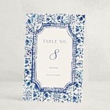 "Amalfi Coast" - Party Table Numbers in Cerulean by Jenna Holcomb - Folded