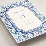 "Amalfi Coast" - Party Table Numbers in Cerulean by Jenna Holcomb - Detail