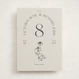 "Floral Type Arch" - Party Table Numbers in Linen by Baumbirdy - Front