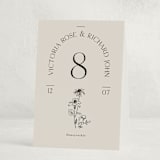 "Floral Type Arch" - Party Table Numbers in Linen by Baumbirdy - Folded
